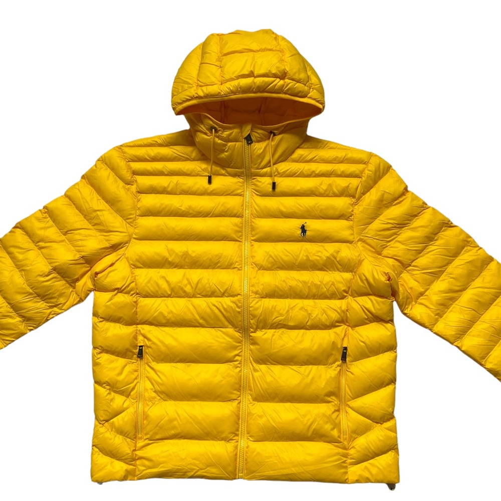 POLO RALPH LAUREN Packable Lightweight Quilted Hooded Puffer Jacket  Yellow